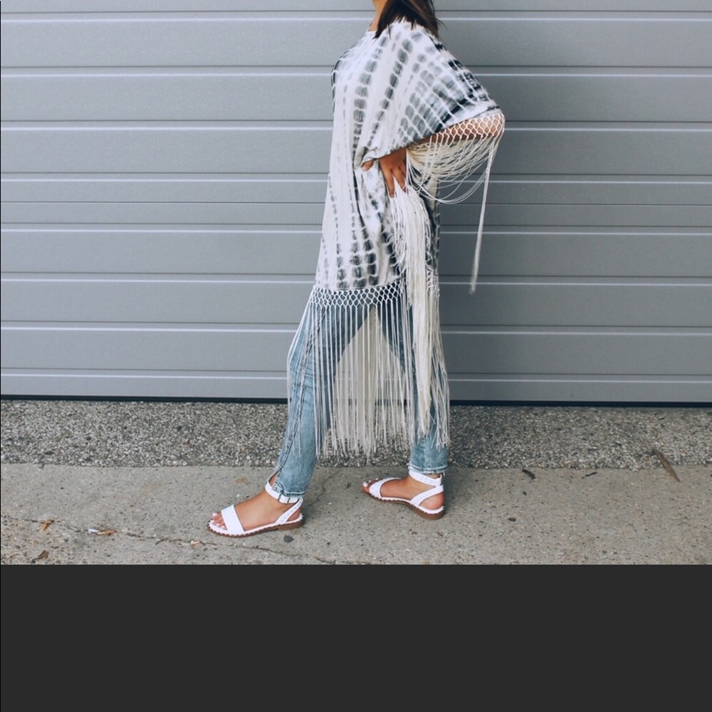 Oversized Tye-dye Fringe Top or Swimsuit Cover-up